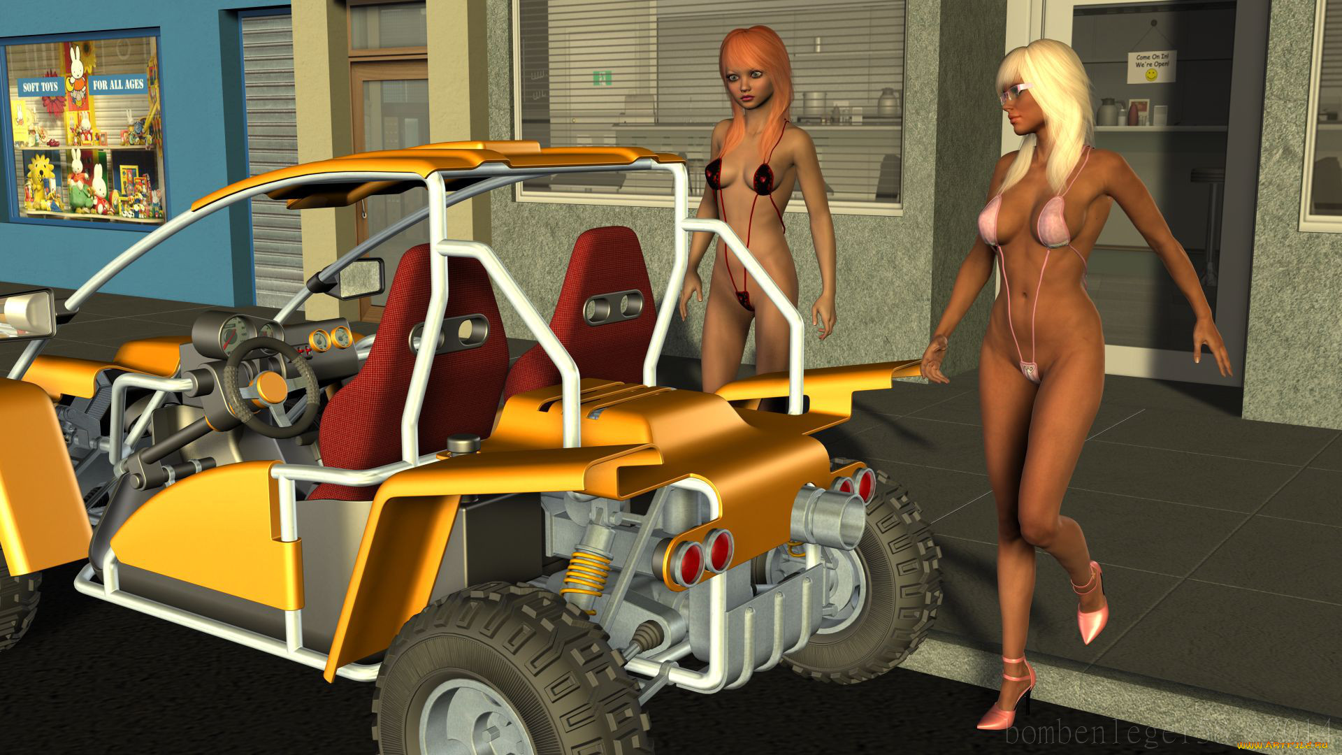 , 3d car&girl, , , , 